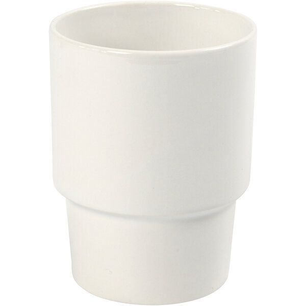 Creativ Company Mok, H: 11 cm, d 8,5 cm, wit, 2 stuk/ 1 doos