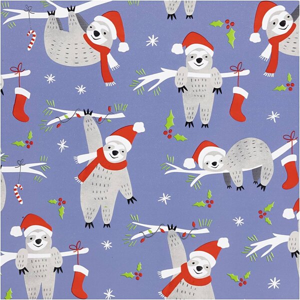 Creativ Company Inpakpapier, Luiaard, B: 50 cm, 80 gr, paars, 5 m/ 1 rol