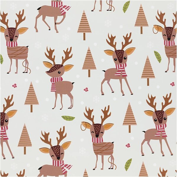 Creativ Company Inpakpapier, Bambi, B: 50 cm, 80 gr, ice blue, 5 m/ 1 rol