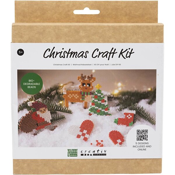 NABBI Hobbyset NABBI BioBeads , Kerstman, Kerstsok, Kersthart, Kerstboom en Rendier, 1 doos