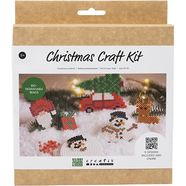 NABBI Hobbyset NABBI BioBeads , Kerstauto, rendier, sneeuwpop, elf en cadeau, 1 doos