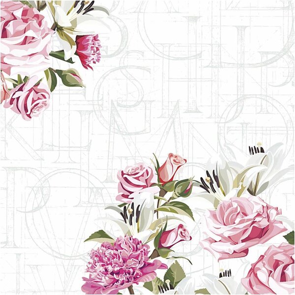 Creativ Company Servetten, rozen, afm 33x33 cm, 20 stuk/ 1 doos