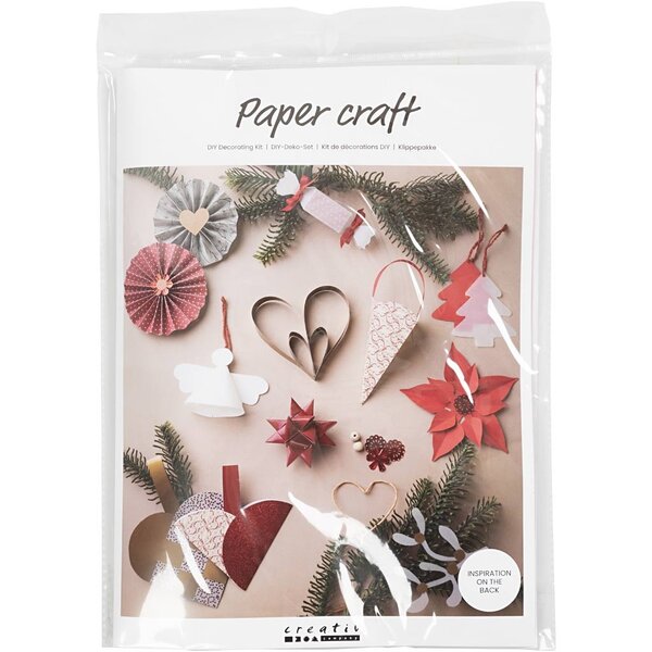 Creativ Company Knippakket, Kerstmis, naturel, rood, wit, 1 doos