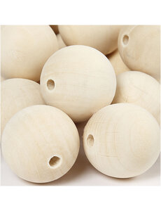 Creativ Company Houten kraal, d 35 mm, gatgrootte 6 mm, 50 stuk/ 1 doos