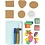 Creativ Company Hobbyset Foam Druk, Versierde dozen en kaarten, beige, mid groen, mint, helder rood, 1 doos