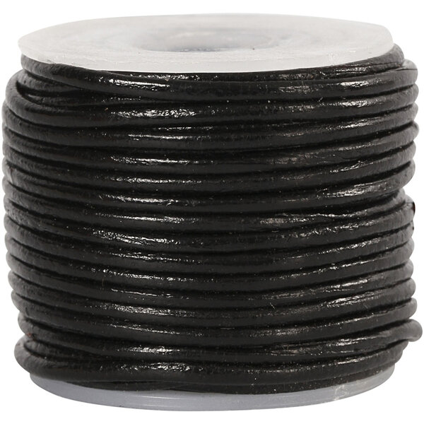 Creativ Company Leerkoord, dikte 1 mm, zwart, 10 m/ 1 rol