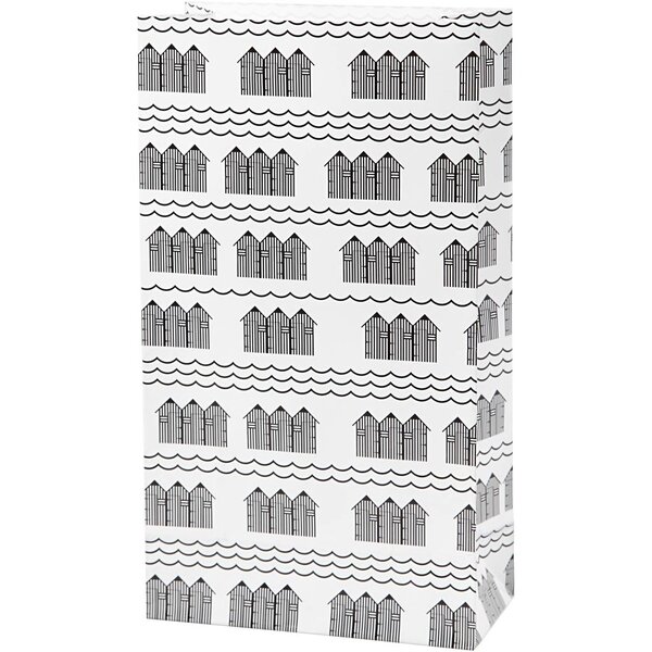 Vivi Gade Papieren zakken, H: 21 cm, afm 6x12 cm, 80 gr, zwart, wit, 10 stuk/ 1 doos