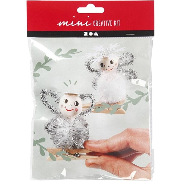 Creativ Company Creative mini kit, engelen op houten knijpers, 1 doos