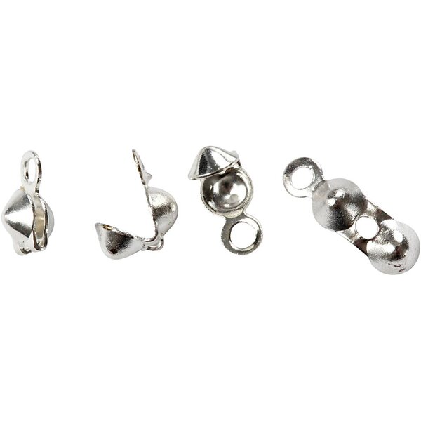 Creativ Company Kalot, L: 8 mm, d 3 mm, verzilverd, 100 stuk/ 1 doos