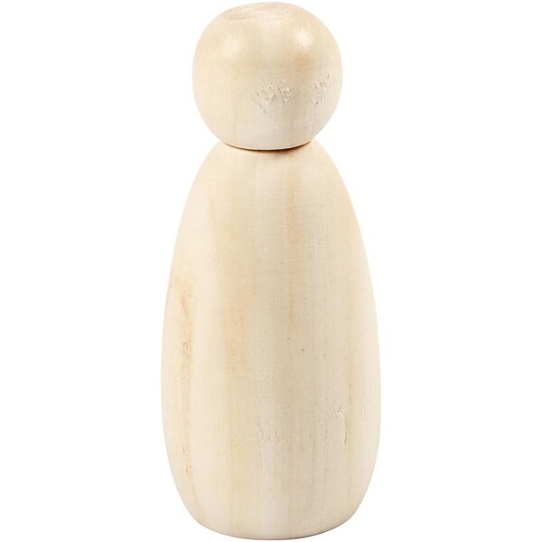 Creativ Company Houten figuur, H: 8 cm, d 3,8 cm, 3 stuk/ 1 doos