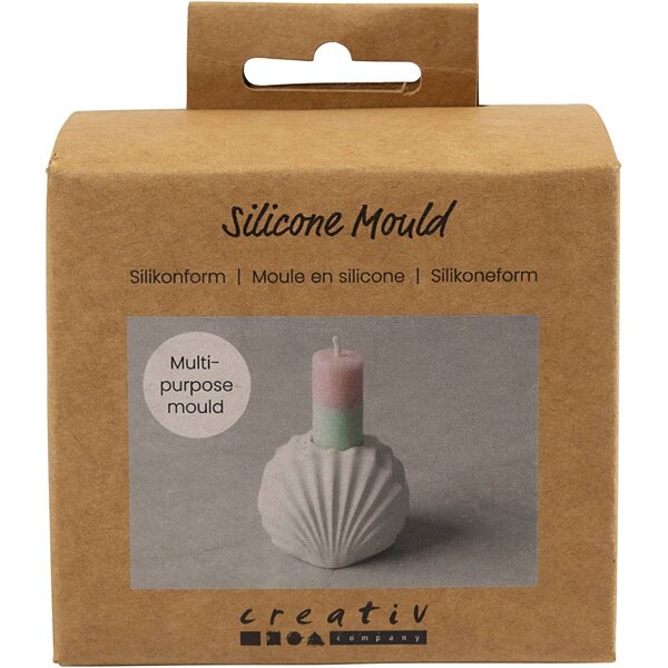 Creativ Company Siliconen vormen, Schelpen kandelaar, H: 5,5 cm, L: 6,8 cm, B: 5,5 cm, 1 stuk