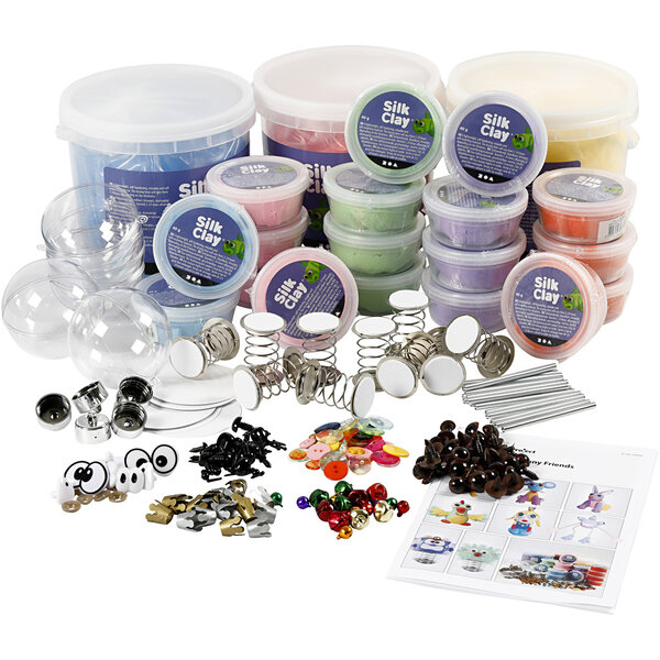 Silk Clay Funny Friends, klassenset, diverse kleuren, 1 set