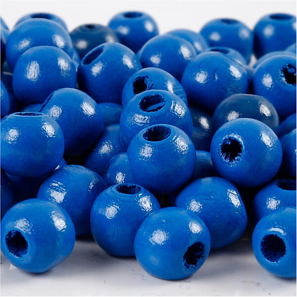 Creativ Company Houten Kralen, d 10 mm, gatgrootte 3 mm, blauw, 20 gr/ 1 doos