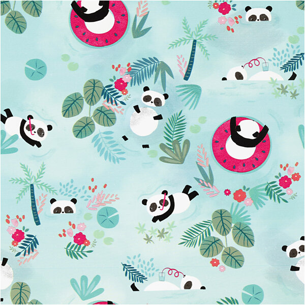 Creativ Company Inpakpapier, Panda, B: 50 cm, 80 gr, 100 m/ 1 rol