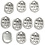 Creativ Company Sieraden hanger, L: 12 mm, B: 8 mm, gatgrootte 1 mm, verzilverd, 10 stuk/ 1 doos