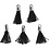 Creativ Company Tassel, L: 10 mm, gatgrootte 1 mm, zwart, 5 stuk/ 1 doos