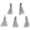 Creativ Company Tassel, L: 10 mm, gatgrootte 1 mm, grijs, 5 stuk/ 1 doos