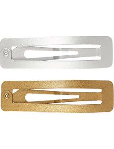  Haarspeld, L: 58 mm, B: 16 mm, goud, zilver, 4 stuk/ 1 doos