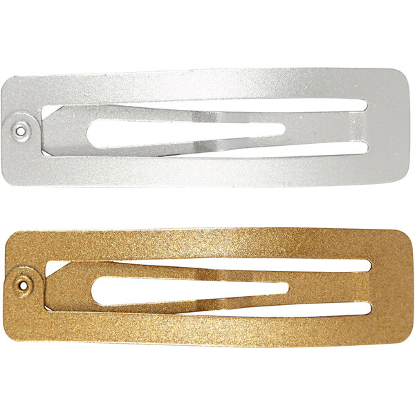 Haarspeld, L: 58 mm, B: 16 mm, goud, zilver, 4 stuk/ 1 doos