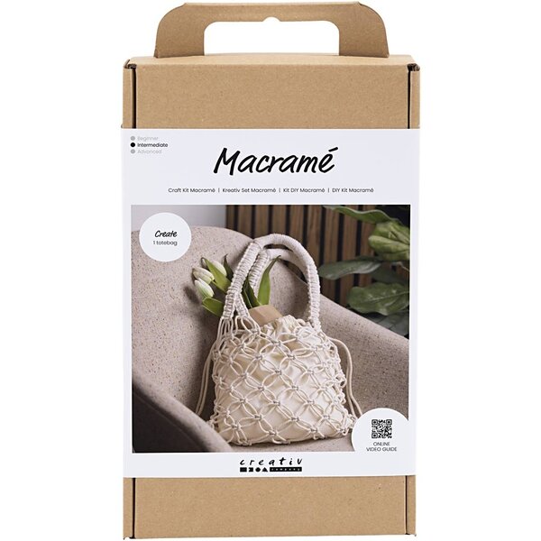 Creativ Company Hobbyset Macramé, Tas, wit, 1 doos