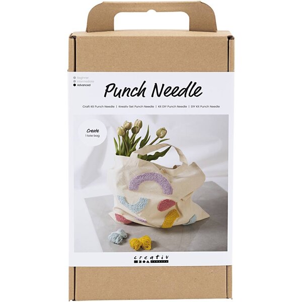 Creativ Company Hobbyset Punch Needle, Draagtas, pastelkleuren, 1 doos