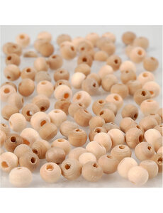 Creativ Company Houten kraal, d 5 mm, gatgrootte 1,5 mm, 100 stuk/ 1 doos