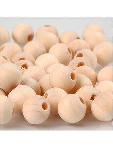 Creativ Company Houten kraal, d 10 mm, gatgrootte 2,5 mm, 40 stuk/ 1 doos