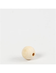  Houten kraal, d 15 mm, gatgrootte 3 mm, 20 stuk/ 1 doos