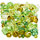 Creativ Company Facet kralen, afm 4-12 mm, gatgrootte 1-2,5 mm, groen glitter, 250 gr/ 1 doos