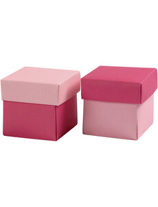 Creativ Company Vouwdoos, afm 5,5x5,5 cm, 250 gr, roze, 10 stuk/ 1 doos