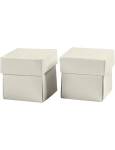 Creativ Company Vouwdoos, afm 5,5x5,5 cm, 250 gr, off-white, 10 stuk/ 1 doos