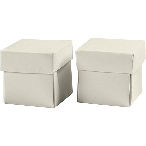 Creativ Company Vouwdoos, afm 5,5x5,5 cm, 250 gr, off-white, 10 stuk/ 1 doos