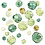 Creativ Company Facet kralen, afm 4-12 mm, gatgrootte 1-2,5 mm, groen glitter, 45 gr/ 1 doos