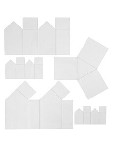 Creativ Company Gietvormen, huizen en driehoeken, H: 6-14,5 cm, dikte 0,5 mm, transparant, 5 stuk/ 1 doos
