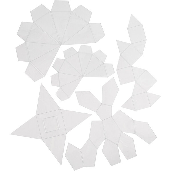Creativ Company Gietvormen, geometrische vormen, H: 6-13 cm, transparant, 5 stuk/ 1 doos