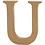 Creativ Company Letter, U, H: 13 cm, dikte 2 cm, 1 stuk