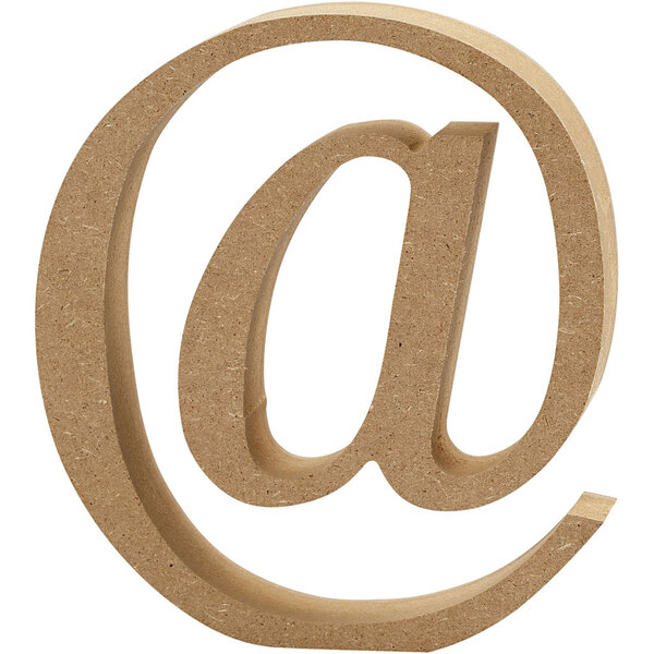 Creativ Company Symbool van MDF, @, H: 13 cm, dikte 2 cm, 1 stuk