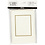 Passepartout kaarten , rechthoek met gouden rand, afmeting kaart 10,5x15 cm, afmeting envelop 11,5x16,5 cm, off-white, 10 set/ 1 doos