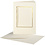 Passepartout kaarten , rechthoek met gouden rand, afmeting kaart 10,5x15 cm, afmeting envelop 11,5x16,5 cm, off-white, 10 set/ 1 doos