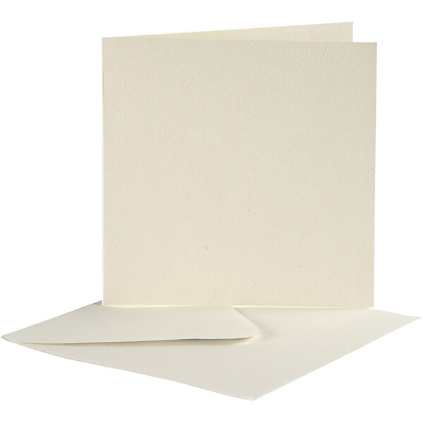 Creativ Company Kaarten & Enveloppen, afmeting kaart 12,5x12,5 cm, afmeting envelop 13,5x13,5 cm, off-white, 10 set/ 1 doos