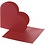 Creativ Company Hartvormige Kaarten, afmeting kaart 12,5x12,5 cm, afmeting envelop 13,5x13,5 cm, rood, 10 set/ 1 doos