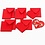 Creativ Company Hartvormige Kaarten, afmeting kaart 12,5x12,5 cm, afmeting envelop 13,5x13,5 cm, rood, 10 set/ 1 doos