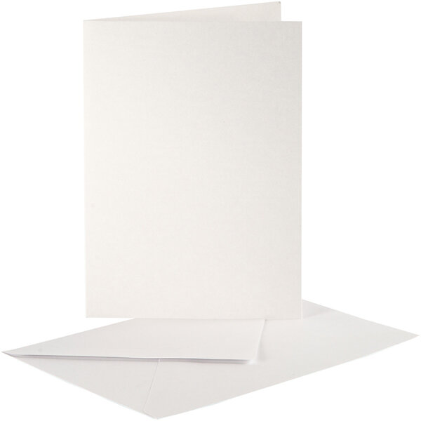 Creativ Company Parelmoer kaarten en enveloppen, afmeting kaart 10,5x15 cm, afmeting envelop 11,5x16,5 cm, crème, 10 set/ 1 doos