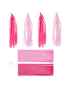 Creativ Company Tassels, afm 12x35 cm, roze, lichtrood, 12 stuk/ 1 doos