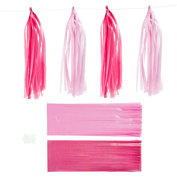 Creativ Company Tassels, afm 12x35 cm, roze, lichtrood, 12 stuk/ 1 doos