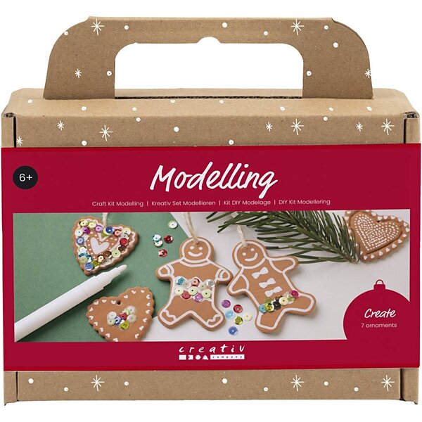 Creativ Company Hobbyset Boetseren, Kleine taartfiguren, midden bruin, 1 doos