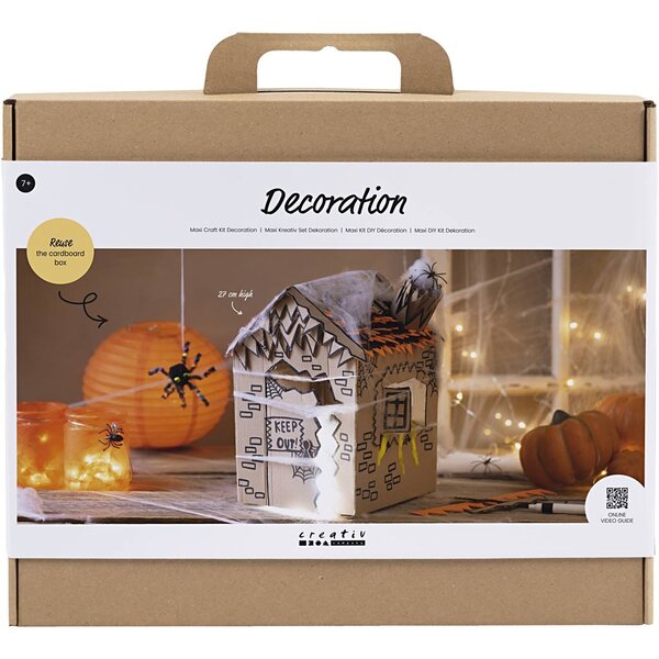 Creativ Company Maxi Hobbyset Decoratie, Spookhuis, zwart, lichtbruin, oranje, 1 doos