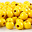 Houten Kralen, d 12 mm, gatgrootte 3 mm, geel, 22 gr/ 1 doos