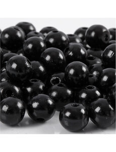 Creativ Company Houten Kralen, d 12 mm, gatgrootte 3 mm, zwart, 22 gr/ 1 doos