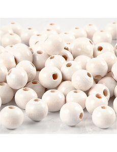 Creativ Company Houten Kralen, d 8 mm, gatgrootte 2 mm, wit, 15 gr/ 1 doos